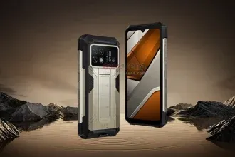 صورة لهاتف Doogee S200 Max بلونه الرمادي، تُظهر الشاشة الخلفية