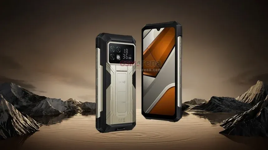 صورة لهاتف Doogee S200 Max بلونه الرمادي، تُظهر الشاشة الخلفية
