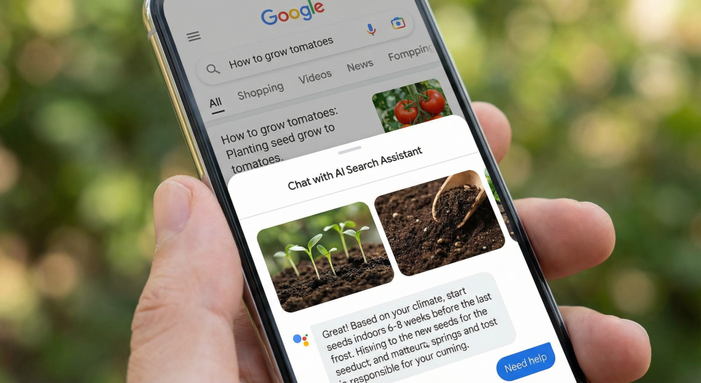 ميزة دمج المحادثة مع بحث جوجل بالذكاء الاصطناعي على الجوال